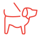 red dog walking icon
