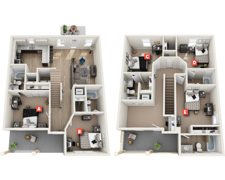 Hawthorne Furnished-5x5 Floor plan