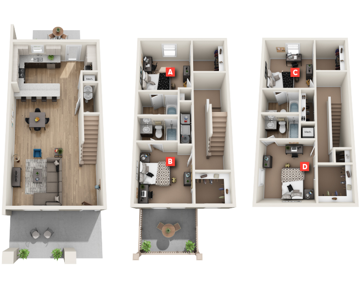 Lumpkin B Furnished-4x4.5 Floor plan