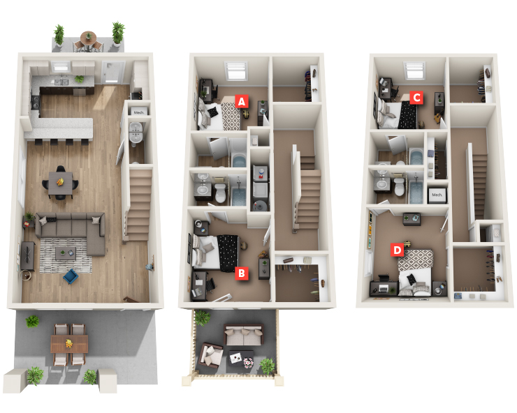 Stafford Furnished-4x4.5 Floor plan