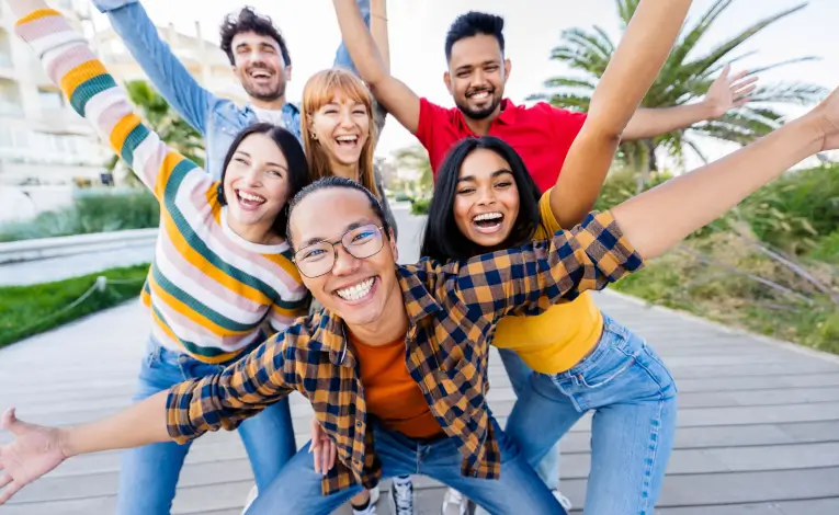 a diverse group of young adults